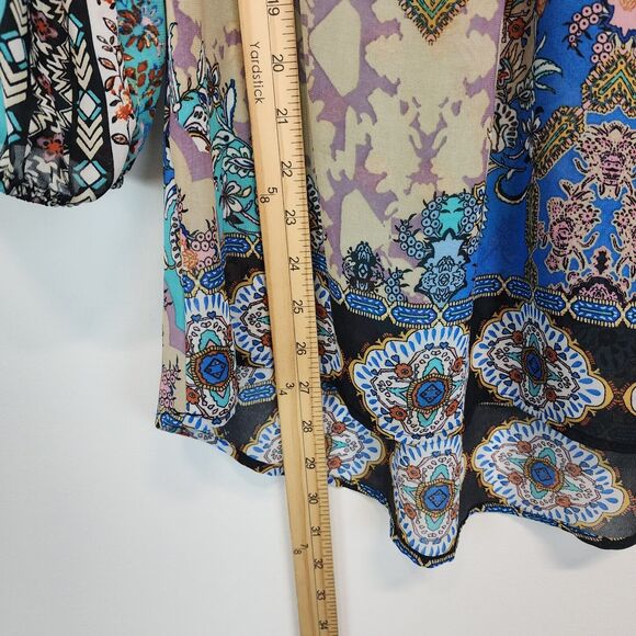 Anthropologie Fig & Flower Bohemian Tunic Size L Semi Sheer Art Nouveau Artsy - Picture 12 of 14